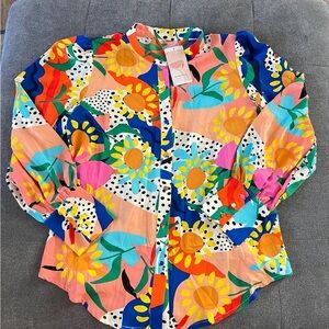 Floral Kirundo NWT Shirt Colorful Bright Size Large